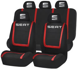 AutoHelix MSA Set Huse Scaune Universale Compatibile cu Seat - Negru/Rosu (Seat1.5)