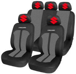 AutoHelix MSA Set Huse Scaune Universale Premium Carguard Personalizate cu Suzuki - Negru/Gri (HLXgri.15)