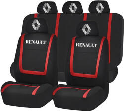 AutoHelix MSA Set Huse Scaune Universale Compatibile cu Renault Nou - Negru/Rosu (HSAREN2)