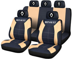 AutoHelix MSA Set Huse Scaune Universale Compatibile cu Renault - Negru/Crem (HSAREN5)