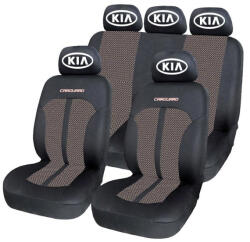 AutoHelix MSA Set Huse Scaune Universale Premium Carguard Personalizate cu Kia - Negru/Bej (HLXbej.6)