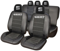 AutoHelix MSA Set Huse Scaune Universale Din Piele Ecologică Si Alcantara Personalizate Cu Seat, Negre (HLX08649.15)