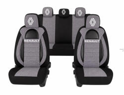 AutoHelix MSA Set Huse Scaune Universale Racing, Gri cu Negru Personalizate cu Renault Nou (RAC44493.14)