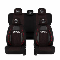 AutoHelix MSA Set Huse Scaune Universale Racing Negru Personalizate cu Opel (RAC44487.11)