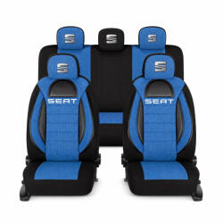 AutoHelix MSA Set Huse Scaune Universale Racing, Albastru cu Negru Personalizate cu Seat (RAC44491.15)