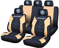 AutoHelix MSA Set Huse Scaune Universale Compatibile cu Volkswagen - Negru/Crem (HSAREN8.5)