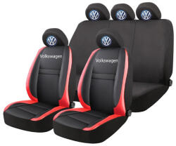 AutoHelix MSA Set Huse Scaune Universale HLX5 Compatibile cu Volkswagen - Negru/Rosu (GROSU20)