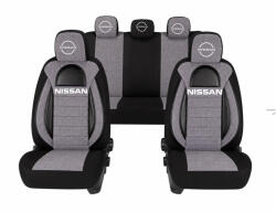 AutoHelix MSA Set Huse Scaune Universale Racing, Gri cu Negru Personalizate cu Nissan Nou (RAC44493.10)