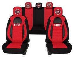 AutoHelix MSA Set Huse Scaune Universale Racing, Visiniu cu Negru Personalizate cu Fiat (RAC44490.4)