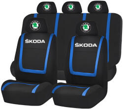 AutoHelix MSA Set Huse Scaune Universale Compatibile cu Skoda - Negru/Albastru (HSAREN8.2)