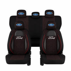 AutoHelix MSA Set Huse Scaune Universale Racing Negru Personalizate cu Ford (RAC44487.5)