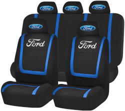 AutoHelix MSA Set Huse Scaune Universale Compatibile cu Ford- Negru/Albastru (HSAFRD.5)