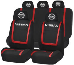 AutoHelix MSA Set Huse Scaune Universale Compatibile cu Nissan - Negru/Rosu (HYU1.5)