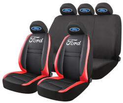 AutoHelix MSA Set Huse Scaune Universale HLX5 Compatibile cu Ford - Negru/Rosu (GROSU6)