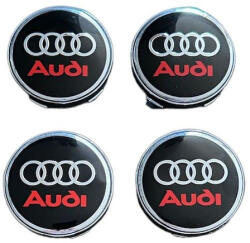 AUTOHELIX MSA Set 4 Capace Jante Aliaj Audi 60mm, Negru (maf696)