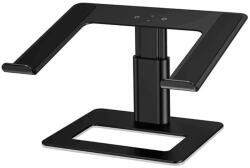 Smarto Stand laptop ergonomic Smarto A60, fabricat din aluminiu, portabil, compatibil cu laptopuri de la 10 la 15.6 inch, dimensiuni 29, 5*24.5*12.5 cm reglabil , Negru (sid584) Suport laptop