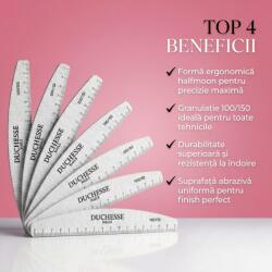Duchesse Nails Set 25 Pila Unghii Profesionala, Semiluna, Abrazivitate 100/150 (DCH41)