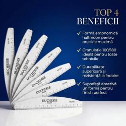 Duchesse Nails Set 25 Pila Unghii Profesionala, Semiluna, Abrazivitate 100/180 (DCH39)