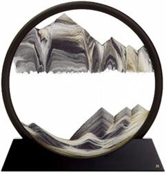 Arvada Decoratiune casa, birou tip clepsidra, Arvada® Minimaluxe sticla/nisip 3D, 18X19, 5 cm, alb/negru (sid944)