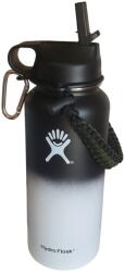 Hydro Flask Sticla de apa Hydro Flask din otel inoxidabil si izolata in vid cu capac sistem de prindere si pai 946 ml , alb/negru (sid89)