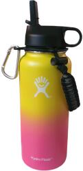 Hydro Flask Sticla de apa Hydro Flask din otel inoxidabil si izolata in vid cu capac, sistem de prindere si pai 946 ml, galben/roz (sid517)