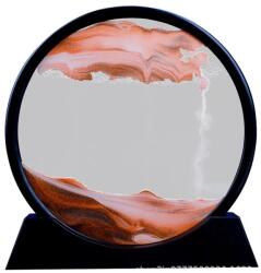  Decoratiune casa, birou tip clepsidra, sticla/nisip 3D, 26x27 cm, rosu/negru (sid72)