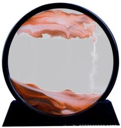  Decoratiune casa, birou tip clepsidra, sticla/nisip 3D, 18X19, 5 cm, rosu/negru (sid410)