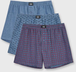 MEN-A 3PACK MEN-A pamut rövid szárú boxeralsó, kék-bordó