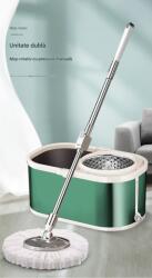  Set galeata mop cu centrifuga si rotatie 360 de grade din inox inoxidabil Arvada MagicClean, galeata ovala, dimensiuni 42x26x22cm finisaj lucios si orificiu de scurgerea a apei cu 4 rezerve culoare al