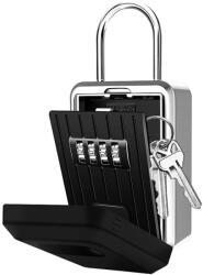 ASTRO Cutie pentru chei waterproof Astro BH005 cu protectie, caseta exterior cu cod mecanic din 4 cifre, material aliaj zinc, dimensiuni 12.5 cm x 5.5 cm x 4 cm, negru (sid583)