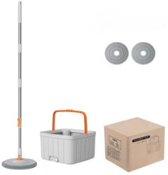  Set mop rotativ cu doua rezerve ArvadaCleanMagic, galeata patrata, dimensiuni 31x31x22cm compartimente separate, robinet de scurgere a apei, consum redus de apa, culoare gri (sid670)