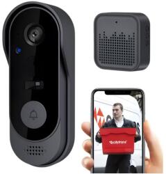 MBSTAR Sonerie video wireless inteligenta, MBSTAR, rezolutie HD 720p, unghi 125°, audio bidirectional, Wi-Fi 2.4GHz, viziune nocturna, aplicatie dedicata, functie de partajare, baterie reincarcabila 1000 mAh