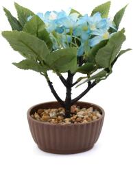Ella Home Ghiveci Cu Flori Artificiale, Albastru, 22cm - Albastru, Plastic, 22cm (2358)