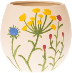 Ella Home Ro Vaza Floral, Ceramica, Crem, 12 cm (2536)
