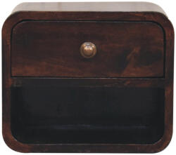 Artisan Furniture Noptieră cu nișă deschisă suspendată curbată finisaj nuc California mini (IN3870)