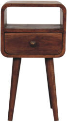 Artisan Furniture Noptieră cu nișă deschisă curbată finisaj caramel mini (IN3858)