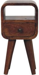 Artisan Furniture Noptieră cu nișă deschisă curbată finisaj castaniu extra mini (IN3911)