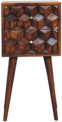 Artisan Furniture Noptieră cu 2 sertare finisaj castaniu mini (IN3288)