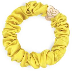 By Eloise London Gold Heart Silk Scrunchie culoare Mellow Yellow