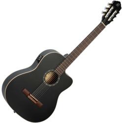 Ortega Guitars RCE125SN-SBK 4/4 klasszikus gitár vékony nyak - Lucfenyő / mahagóni, szatén fekete