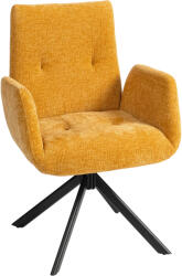 HOMCOM Fotoliu tapițat, fotoliu accent, design modern, rotativ, până la 120 kg, Galben | Aosom Romania (83B-177V00YL)