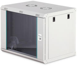 ASSMANN Dynamic-N DN-37104 19" 9U 474x600x450mm lapraszerelt üvegajtós szürke fali rack szekrény (DN-37104)