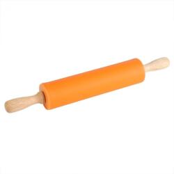 Original Deals szilikon sodrófa, forgó tengellyel, bambusz fa fogantyúkkal, tészta formázásához, prémium minőség és kivitel, 24, 5 cm, narancs (22AGL0800)