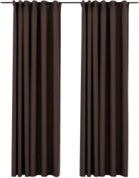 vidaXL 2 db tópszínű vászonhatású sötétítőfüggöny kampókkal 140x225 cm (321205VidaXL)