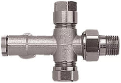HERZ 1000 Bypass-test, sarok kivitelű kétcsöves kétpontos radiátorszelep, 1/2" x G3/4 (1718914)