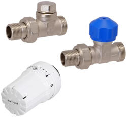 FIXTREND egyenes termosztatikus radiátorszelep szett, 1/2" x G3/4 (60120000014)