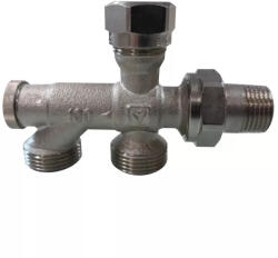 HERZ 1000 Bypass-test, egyenes kivitelű kétcsöves kétpontos radiátorszelep, 1/2" x G3/4 (1718911)
