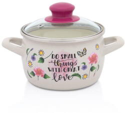 Metalac Oala cu Capac de Sticla Metalac Spring Email 1.55L Diametru 14CM Multicolor (380503)