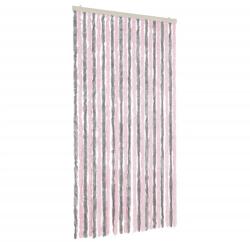 vidaXL ezüstszürke és rózsaszín zsenília rovarfüggöny 100 x 200 cm 2.15 kg (377364VidaXL)