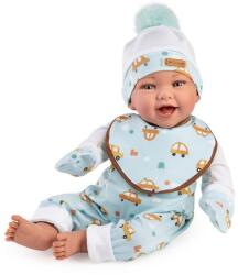 Guča Papusa clasica Guca Dani, 42 cm, corp textil si membre din vinil, cu salopeta albastra si accesorii (GUC846) Papusa